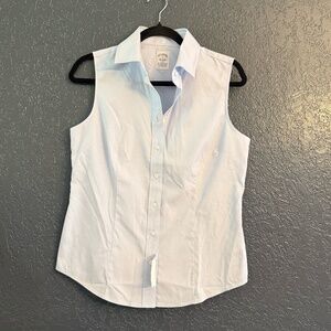 NWT Brooks Brothers Fitted Non-Iron Stretch Supima Cotton Sleeveless Dress Shirt